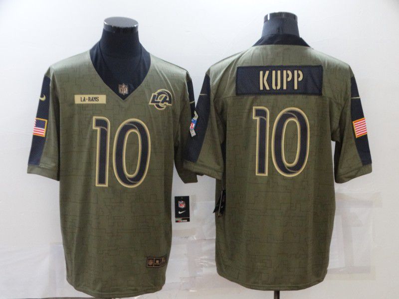 Men Los Angeles Rams #10 Kupp green Nike Olive Salute To Service Limited NFL Jerseys->new york jets->NFL Jersey